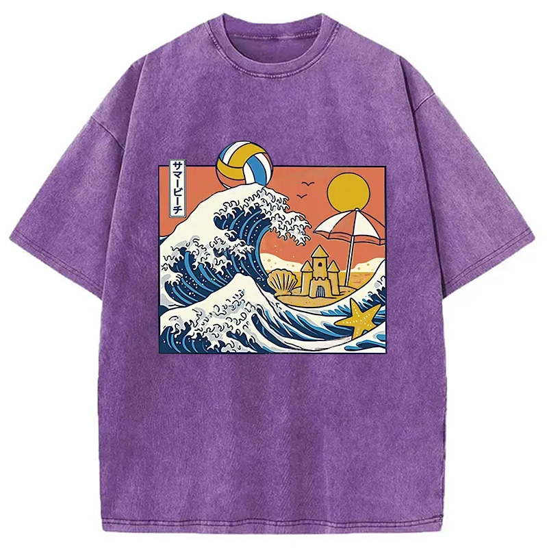 Modecanvas Summer Beach Washed T-Shirt