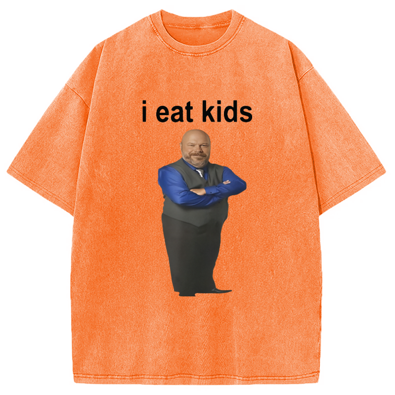 Modecanvas I Eat Kids Meme Washed T-Shirt