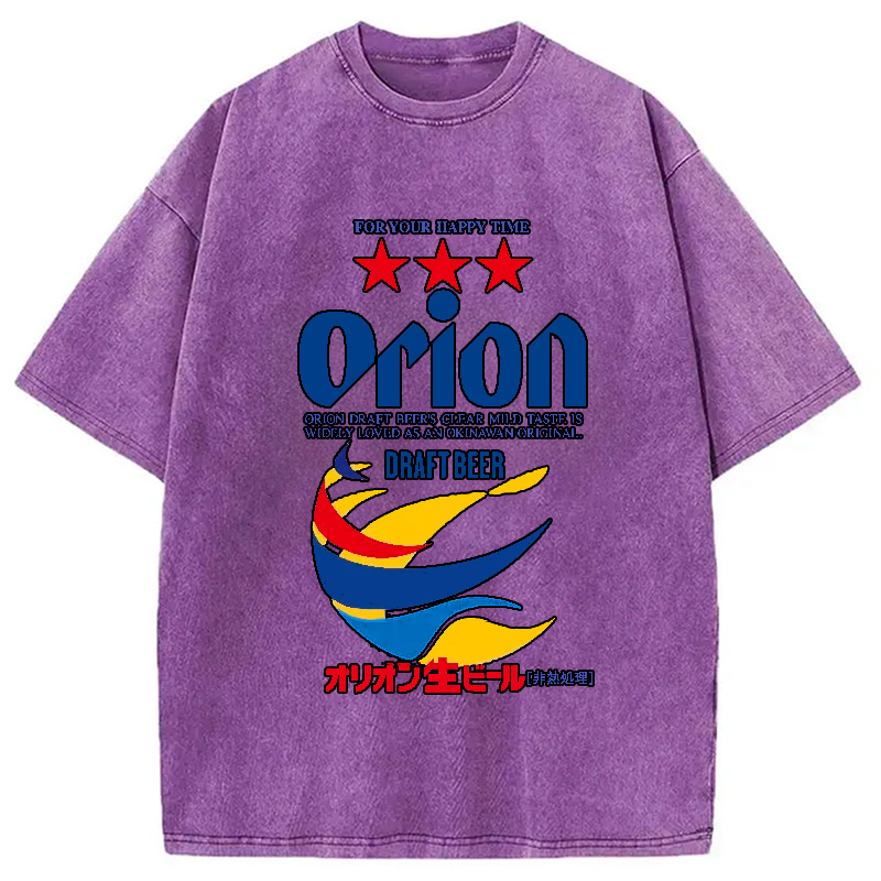 Modecanvas Orion Beer Vintage Japanese Washed T-Shirt-modecanvas