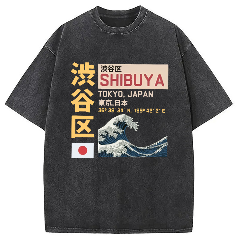 Modecanvas Shibuya Tokyo Japan Acid Washed T-Shirt