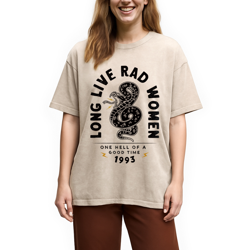 Modecanvas Long Live Rad Women DTG Printing Washed T-Shirt