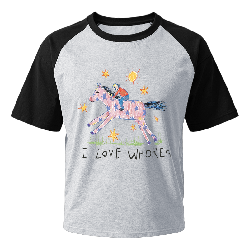 Modecanvas I Love Whores Meme Raglan T-Shirt