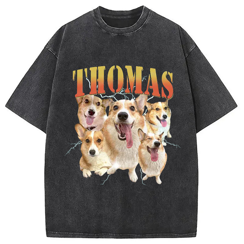 Modecanvas Funny Dog Meme Washed T-Shirt