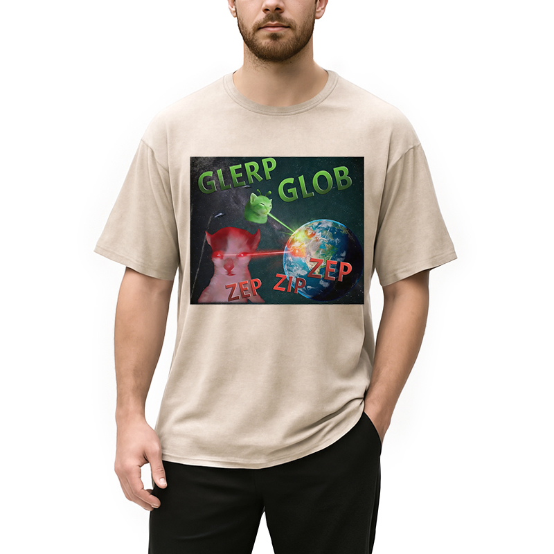 Modecanvas Glerp Glob Meme DTG Printing Washed T-Shirt