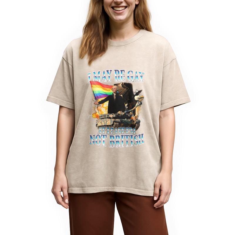 Modecanvas I May Be Gay Washed T-Shirt