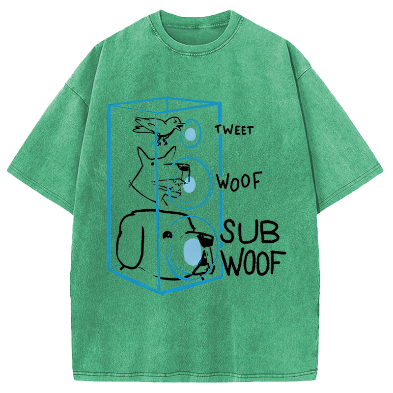 Modecanvas Subwoof Funny DTG Printing Washed T-Shirt
