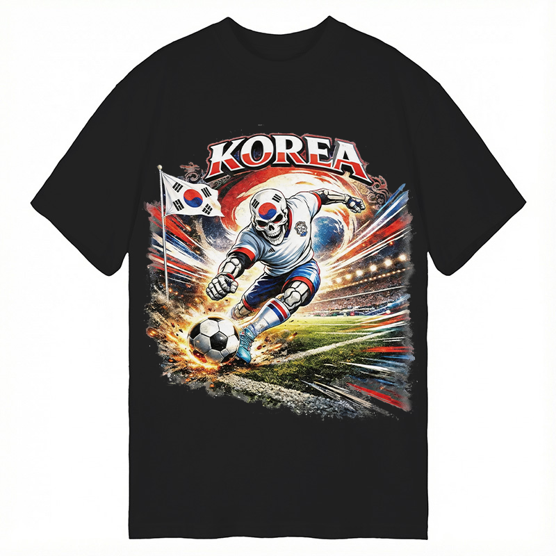 Modecanvas Korea Soccer Vintage DTG Printing Classic T-Shirt-modecanvas