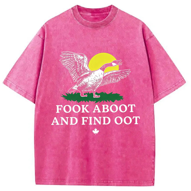 Modecanvas Fook Aboot And Find Oot DTG Printing Washed T-Shirt