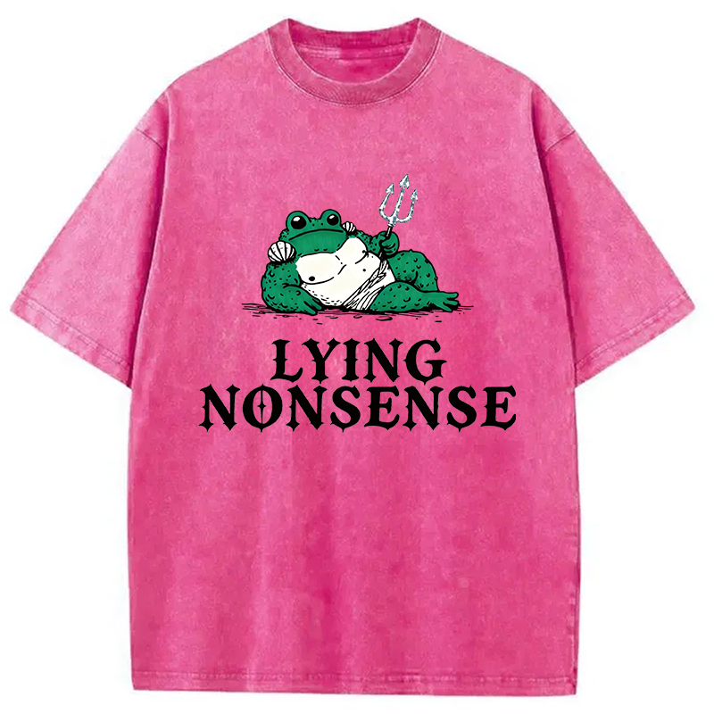 Modecanvas Funny Toad NONSENSE DTG Printing Washed T-Shirt
