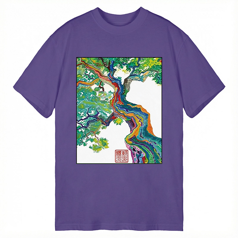 Modecanvas Colorful Magic Tree DTG Printing Classic T-Shirt-modecanvas