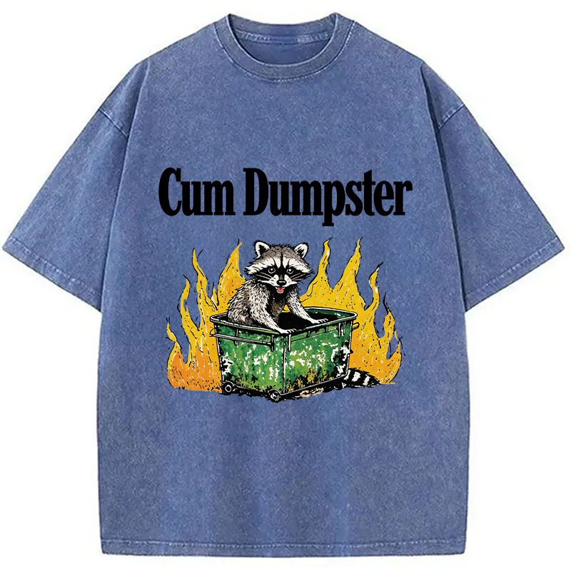 Modecanvas Cum Dumpster Raccoon DTG Printing Washed T-Shirt