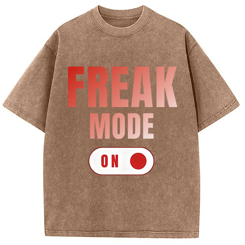 Modecanvas Freak Mode On DTG Printing Washed T-Shirt