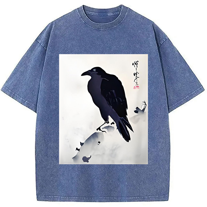 Modecanvas Japanese Kyosai Crow Washed T-Shirt