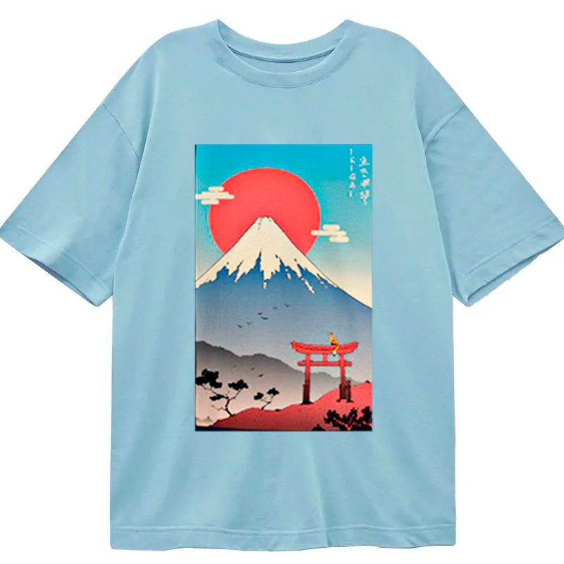 Modecanvas Ikigai in Mt. Fuji DTG Printing Classic T-Shirt-modecanvas