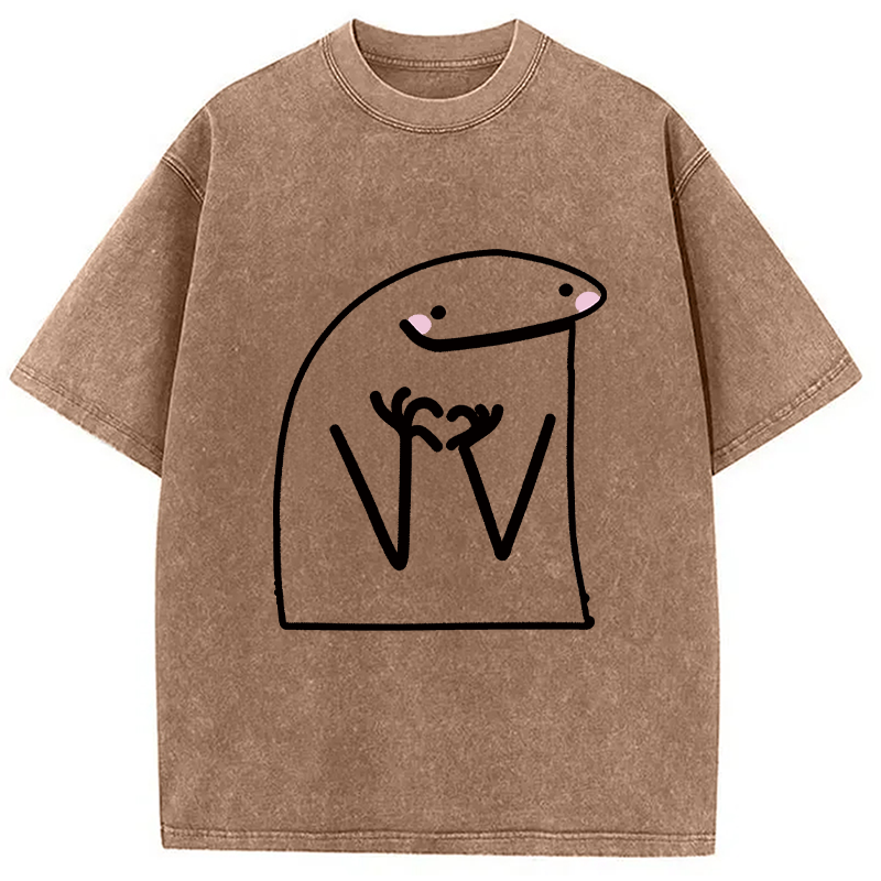 Modecanvas Lovely Flork DTG Printing Washed T-Shirt