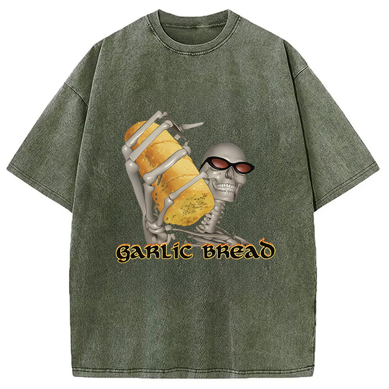 Modecanvas Evil Silly Skeleton DTG Printing Washed T-Shirt-modecanvas