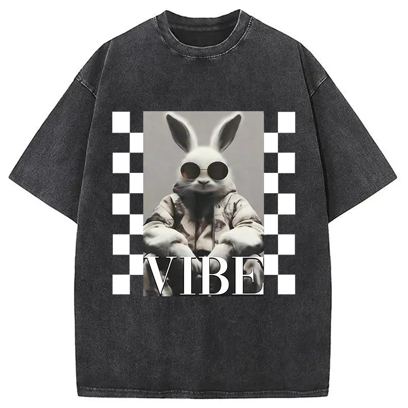 Modecanvas Bunny Vibe Easter DTG Printing Washed T-Shirt