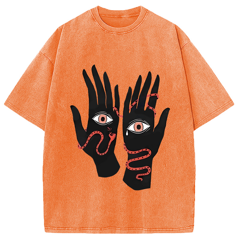 Modecanvas The Eyes Will Not Deceive You Washed T-Shirt
