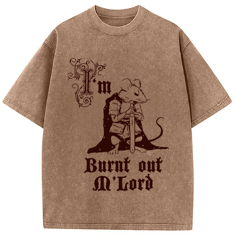 Modecanvas Tired Mouse DTG Printing Washed T-Shirt