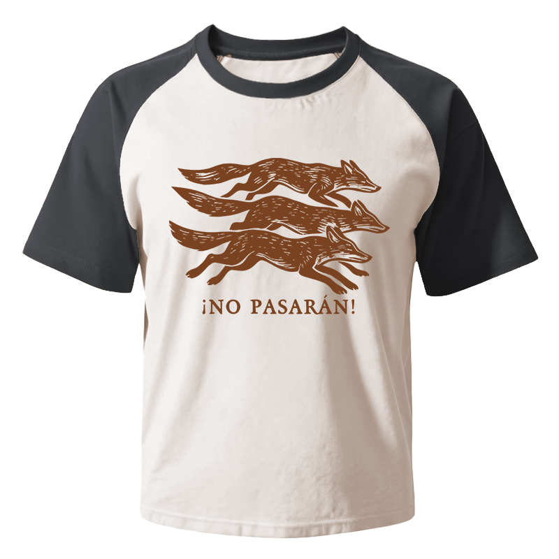 Modecanvas No Pasaran! Anti-Fascist Fox Raglan T-Shirt