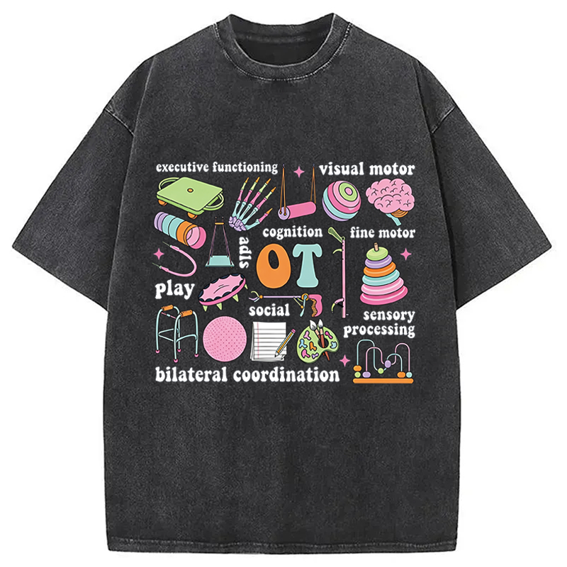 Modecanvas Funny Healthcare Meme DTG Printing Washed T-Shirt