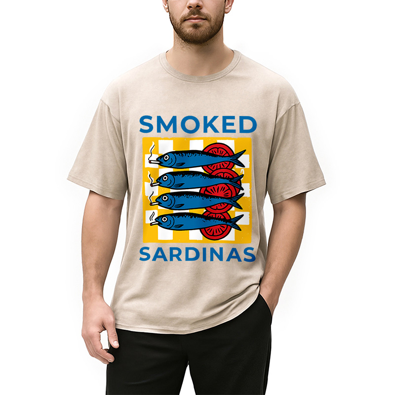 Modecanvas Smoked Sprats Ocean Washed T-Shirt