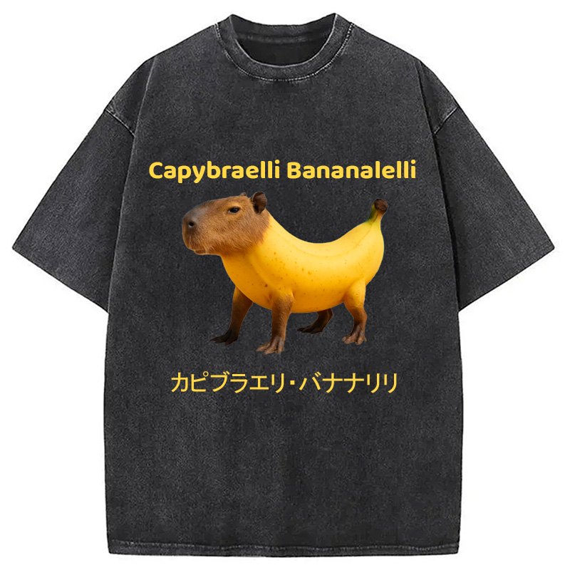 Modecanvas Capybraelli Bananalelli  Washed T-Shirt