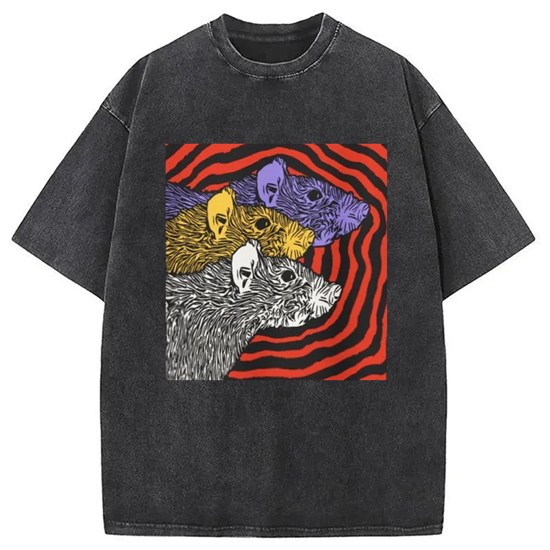 Modecanvas Psychedelic Rat Washed T-Shirt