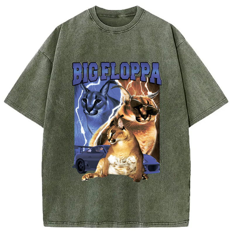Modecanvas BIG FLOPPA VINTAGE RAP Washed T-Shirt