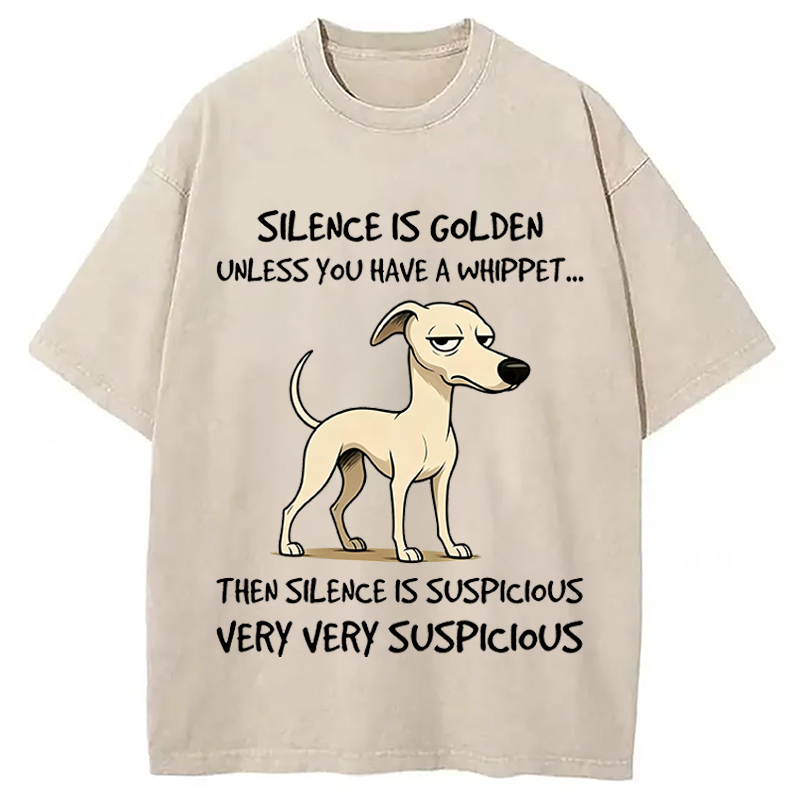 Modecanvas Silence is Golden DTG Printing Washed T-Shirt