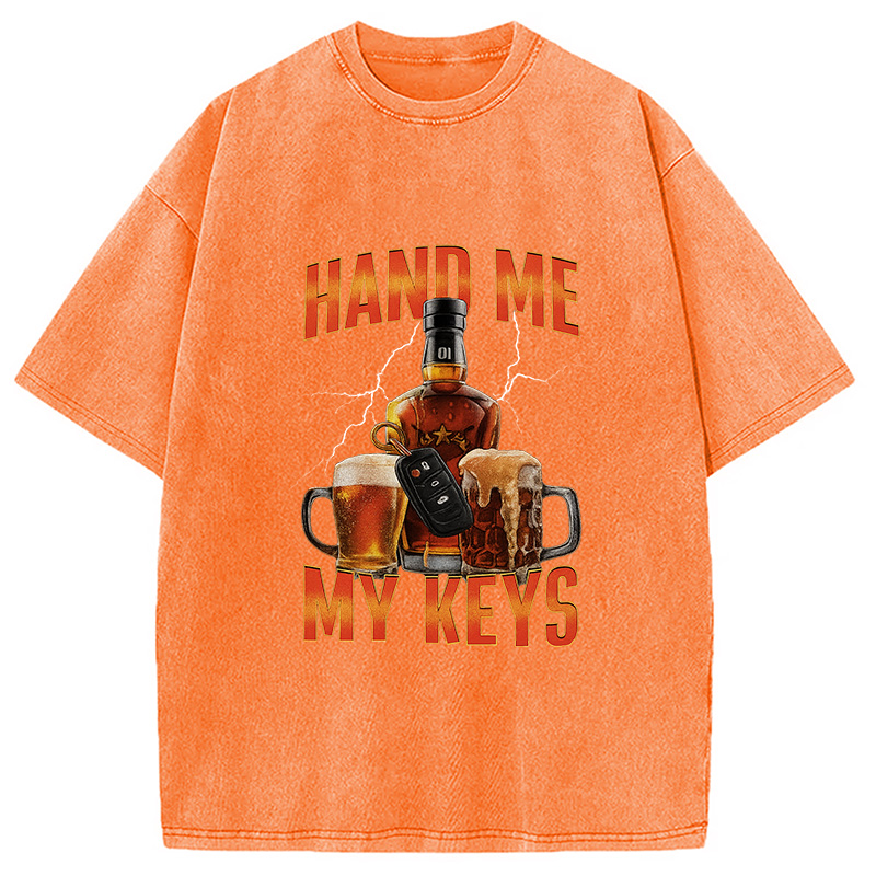 Modecanvas Hand Me The Keys Meme Washed T-Shirt