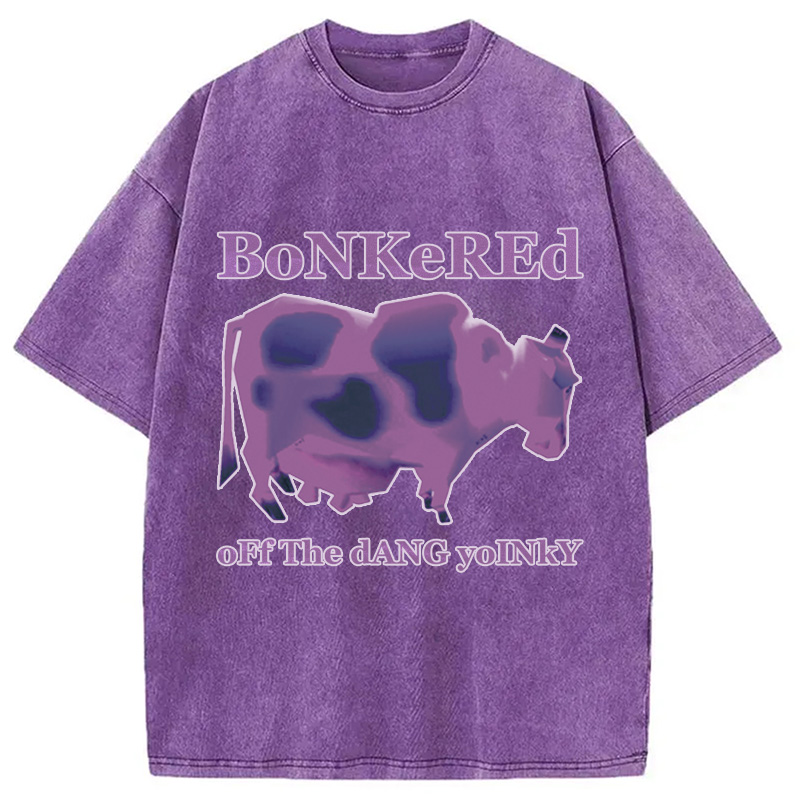 Modecanvas Bonkered Off The Dang Yoinky Meme Washed T-Shirt