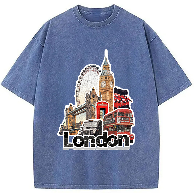Modecanvas London View Washed T-Shirt