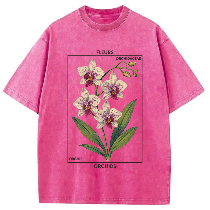 Modecanvas Vintage Orchid DTG Printing Washed T-Shirt