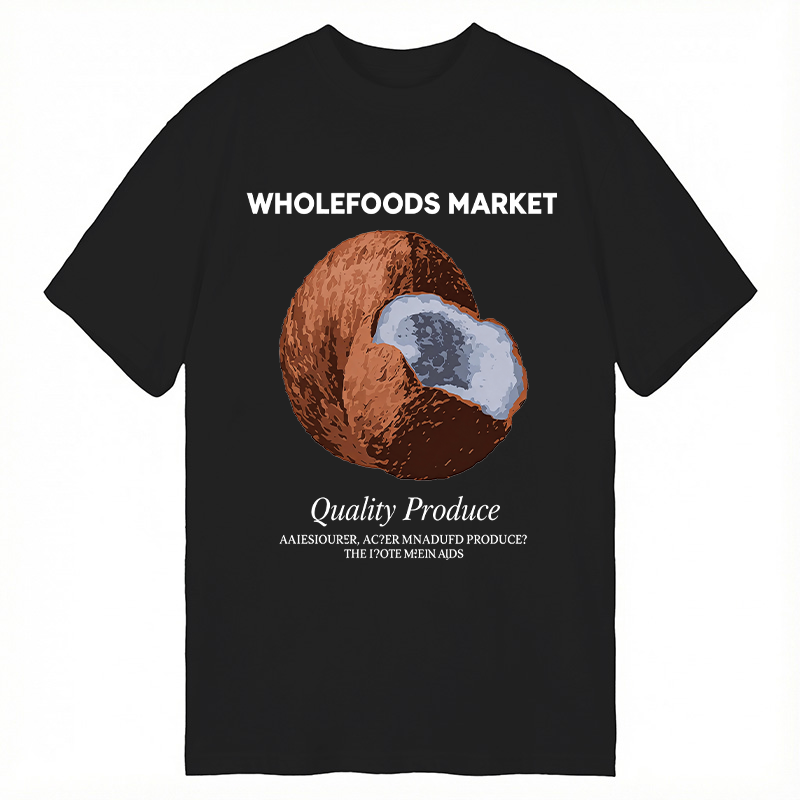Modecanvas Coconut Print DTG Printing Classic T-Shirt-modecanvas