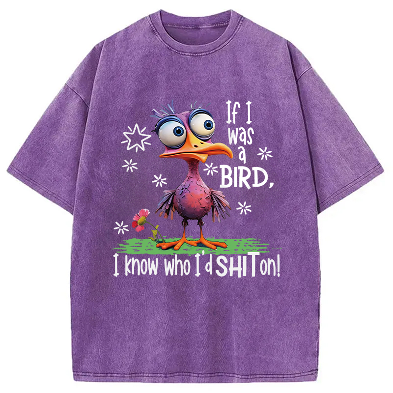 Modecanvas If I Was A Bird DTG Printing Washed T-Shirt