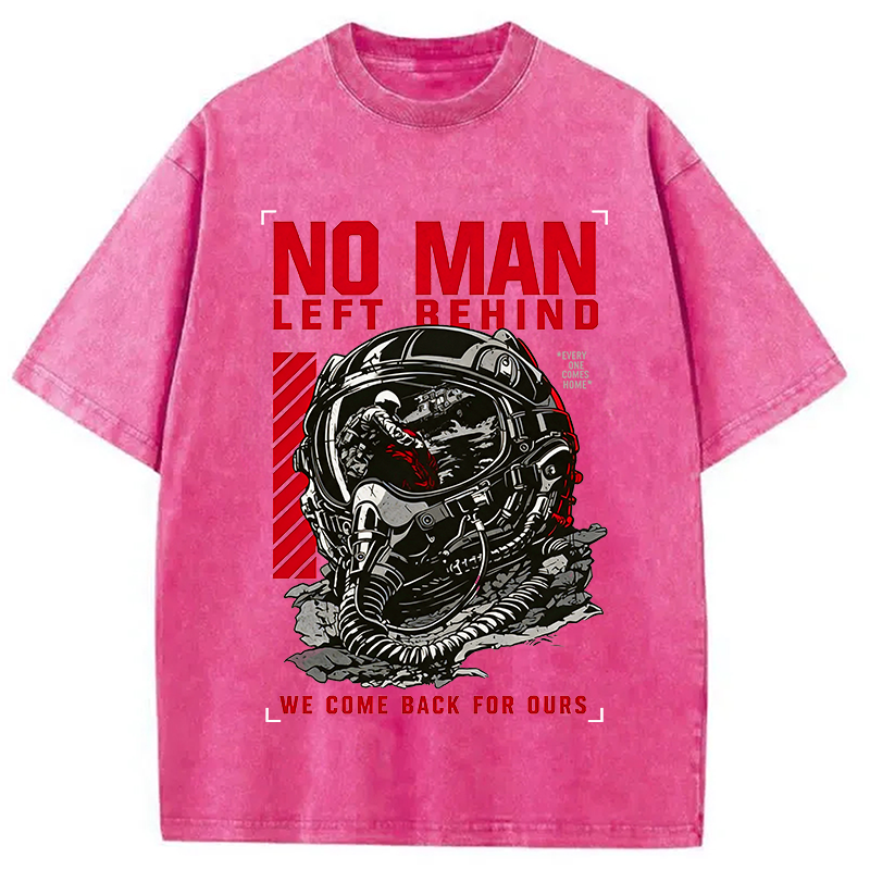 Modecanvas No Man Left Behind DTG Printing Washed T-Shirt