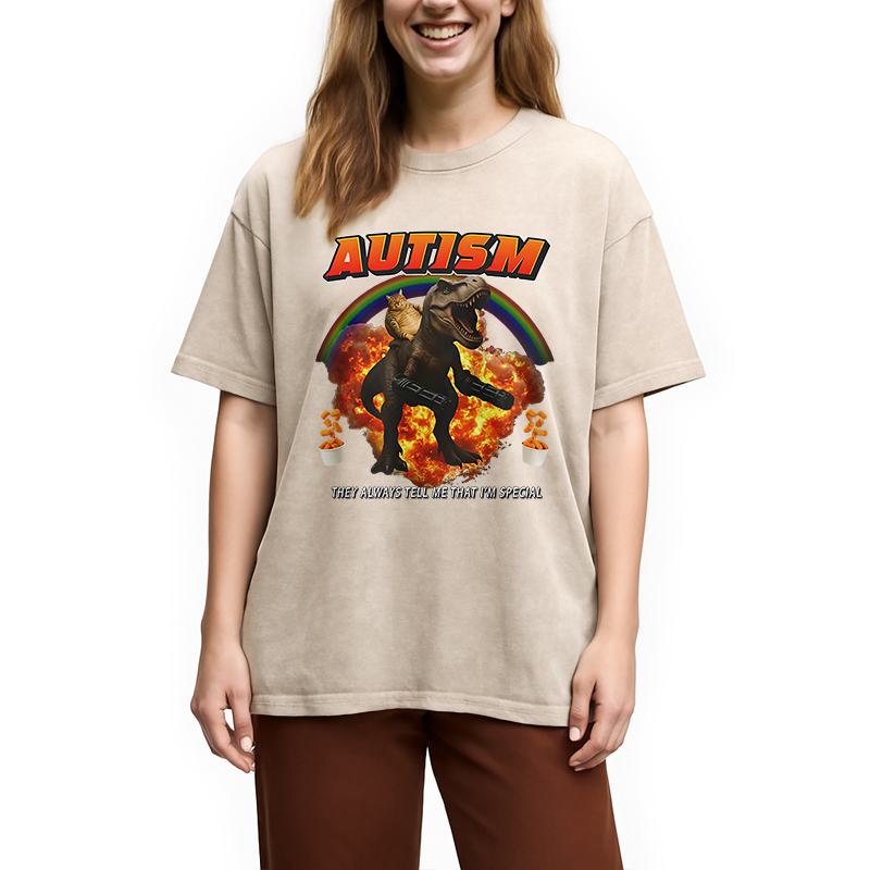 Modecanvas Funny Autism Washed T-Shirt