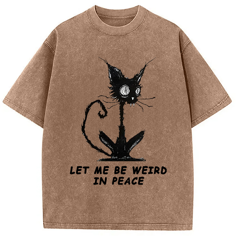 Modecanvas Cat Gradually Became Strange Washed T-Shirt