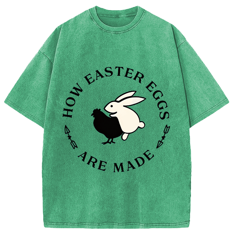 Modecanvas Bold Funny Easter Bunny DTG Printing Washed T-Shirt