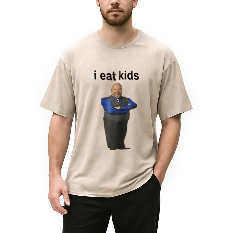 Modecanvas I Eat Kids Meme Washed T-Shirt