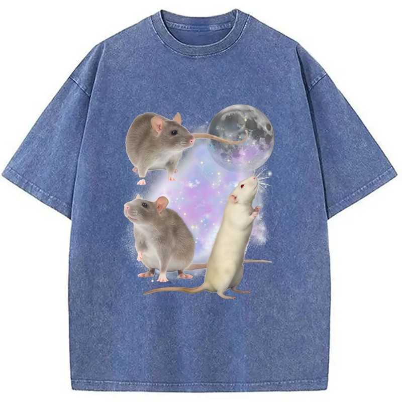 Modecanvas Three Rats Moon Washed T-Shirt