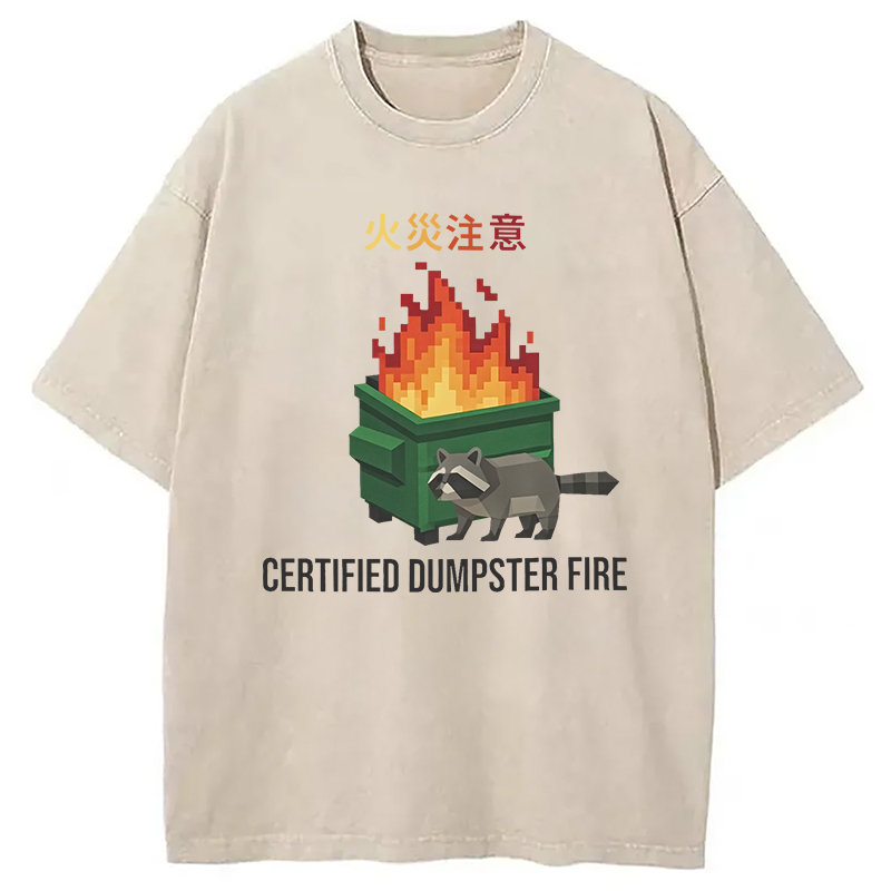 Modecanvas Certified Dumpster Fire Washed T-Shirt