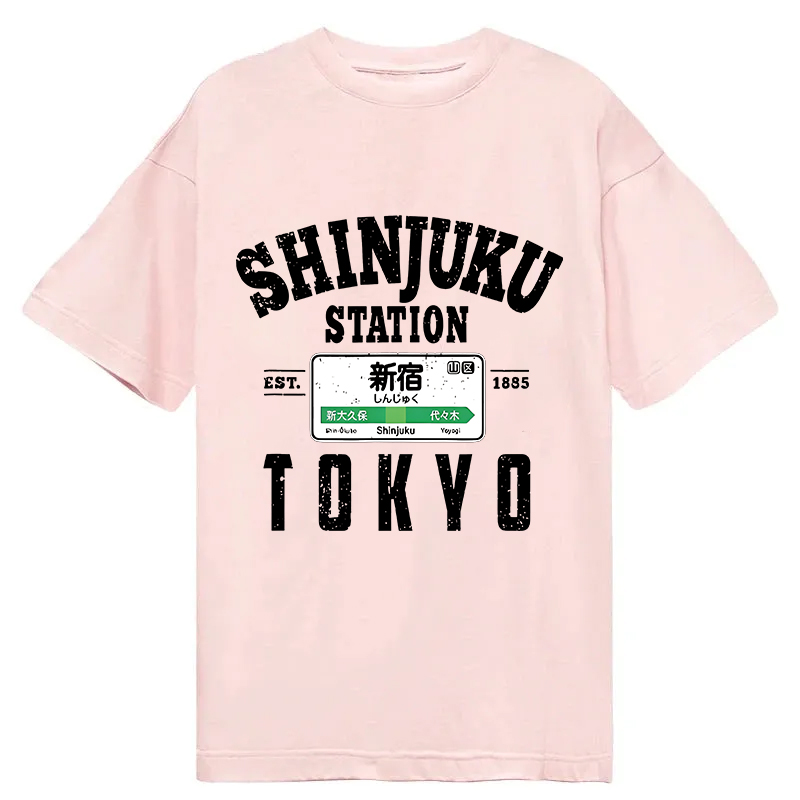 Modecanvas Shinjuku Station Yamanote Line DTG Printing Classic T-Shirt-modecanvas