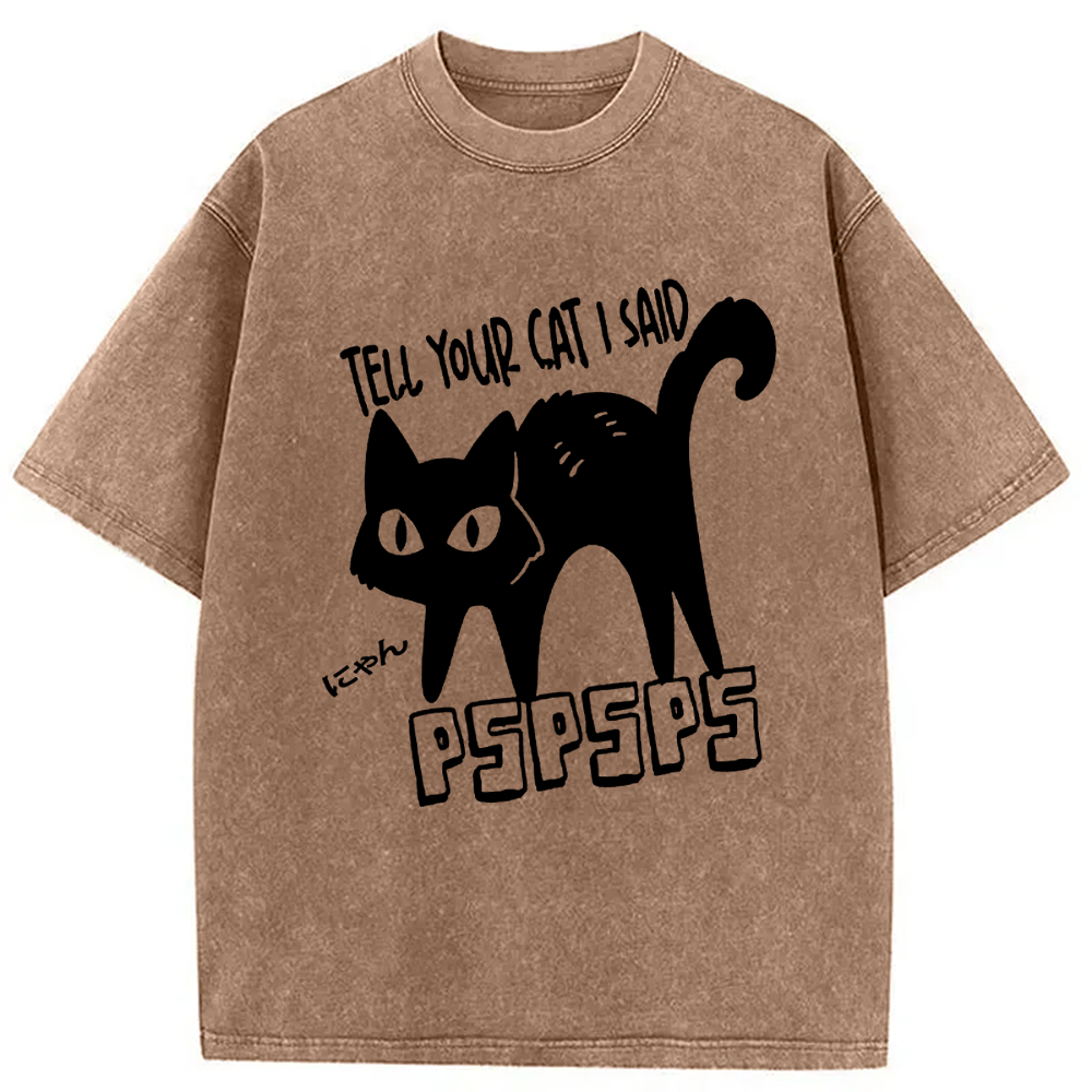 Modecanvas Attract Cats Washed T-Shirt