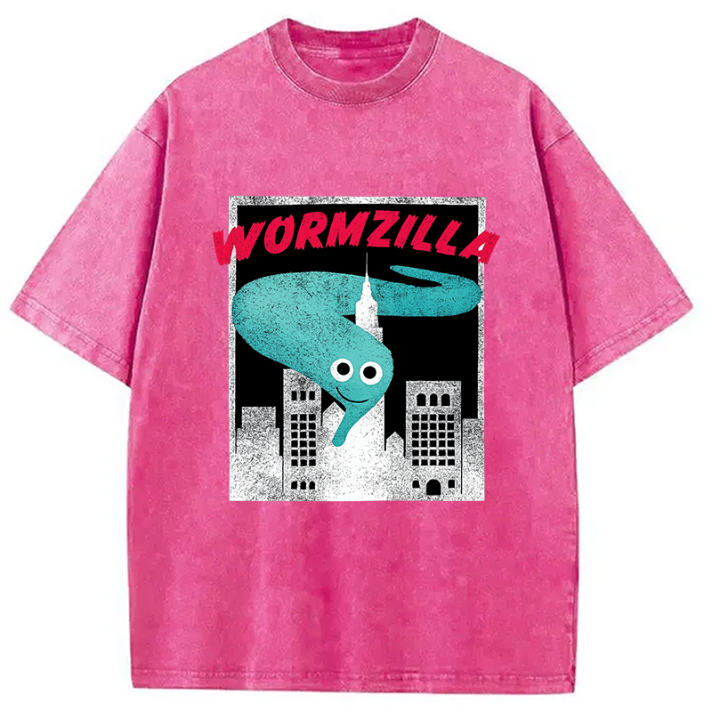 Modecanvas Worm On A String Meme Washed T-Shirt