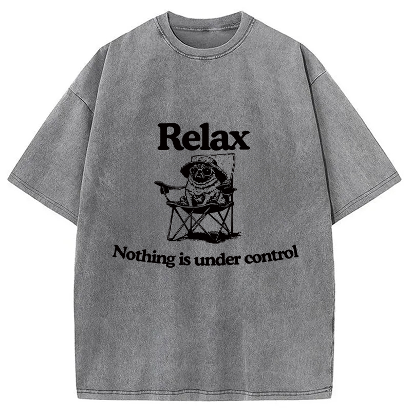 Modecanvas Chill Pug Vintage Washed T-Shirt