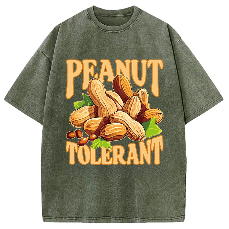 Modecanvas Peanut Tolerant Funny DTG Printing Washed T-Shirt