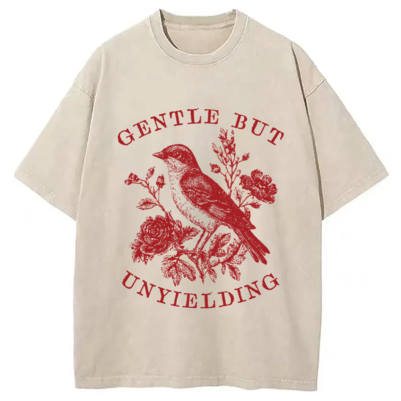 Modecanvas Gentle But Unyielding DTG Printing Washed T-Shirt-modecanvas