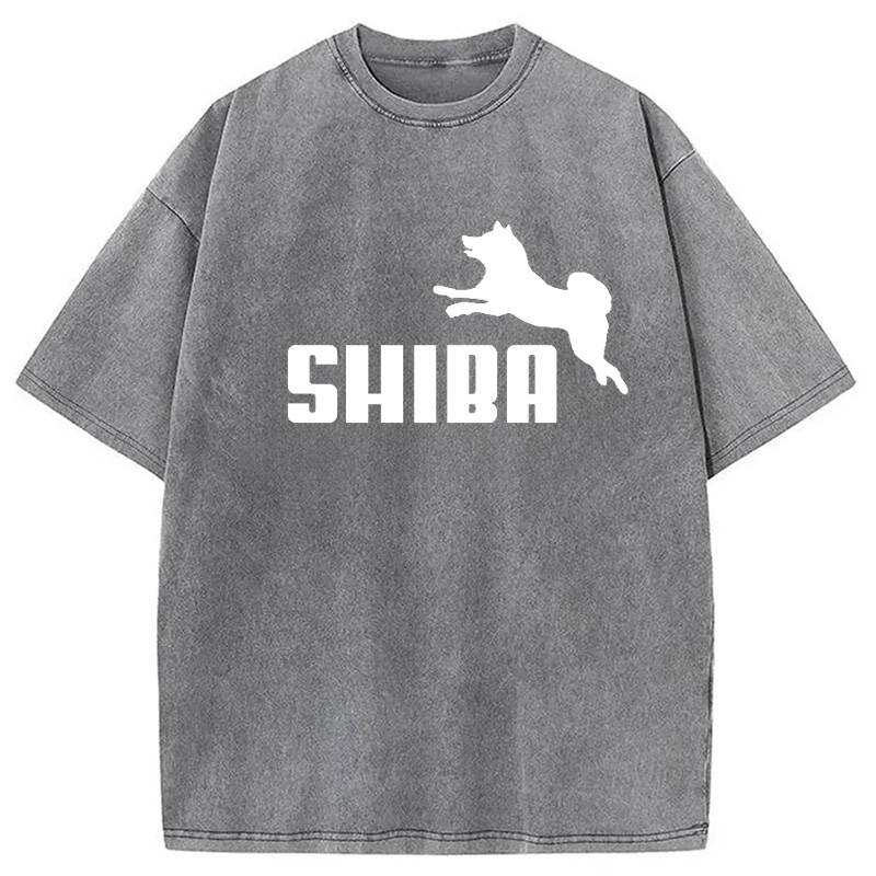 Modecanvas Shiba Dog Japanese Parody Washed T-Shirt